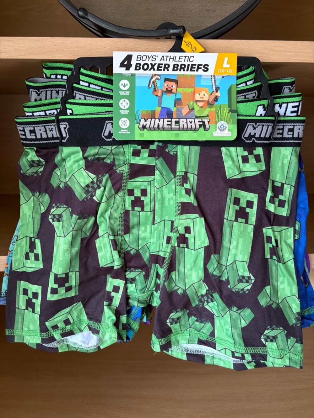 ✨2/$18✨NWT•4-Pack Boys Athletic Boxer Briefs | Minecraft | Large (10/12)